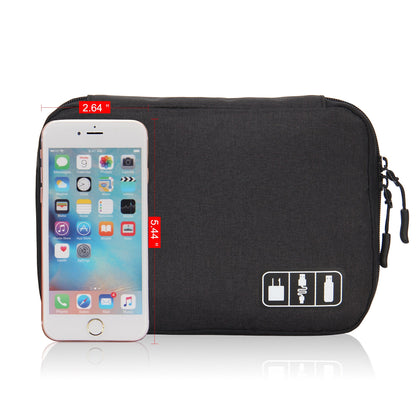 Hynes Eagle Travel Universal Cable Organizer Electronics Accessories Cases for Various USB Phone Charger and Cable Black