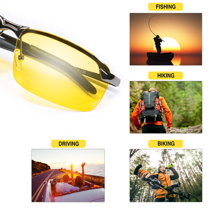 Night Driving Glasses Anti Glare Polarized With Stylish Case - Night Vision Glasses - Tac Glasses - Night Glasses for Driving - Nighttime Glasses