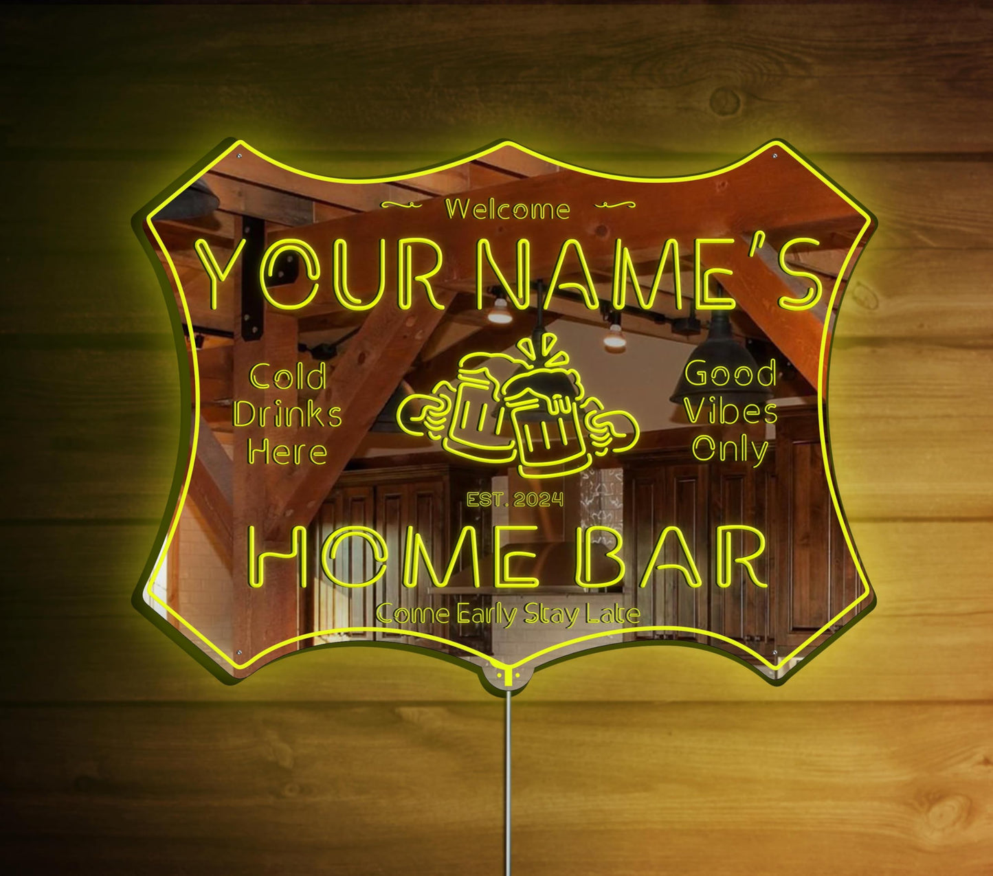 ADVPRO Personalized Your Name Home Bar RGB Dynamic Glam LED Sign - Cut-to-Edge Shape - Smart 3D Decoration - Multicolor Signage st06s86-fnd-p11d-tm-c