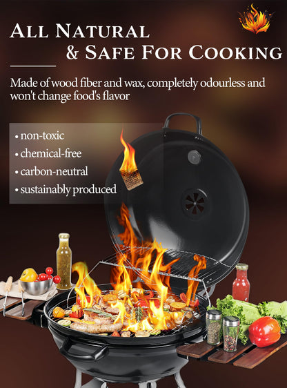 Nvkrvks Fire Starter, Easy-Burning Fire Starter Squares for Wood Stoves, Campfires, Grill Pit and Fireplace, Natural & Waterproof BBQ Fire Starters, 64 Mini Square