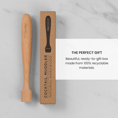 A Bar Above Black Muddler for Cocktails, 12-Inch Long Cocktail Muddler, Perfect to Crush Fruit, Pressing Mint and Sugar Cubes, Mint Muddler to Make Mojitos, Essential Bar Tools for Bartender Set