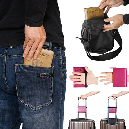 Passport Holder Cover Wallet Travel Essentials RFID Blocking Leather Card Case International Must Haves Travel Accessories for Women Men(101#Purple)