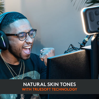 Logitech for Creators Litra Glow Premium LED Streaming Light with TrueSoft, adjustable mount, video lighting for recording streams, PC/Mac - Graphite