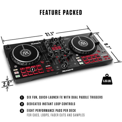 Numark Mixtrack Pro FX Serato DJ Controller with 2 Decks, Mixer, (Effects Paddles and Audio Interface)