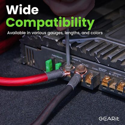 GearIT 1/0 Gauge 25ft Black/Red CCA Wire - For Car Audio, RV, Trailer, Amp, Electrical