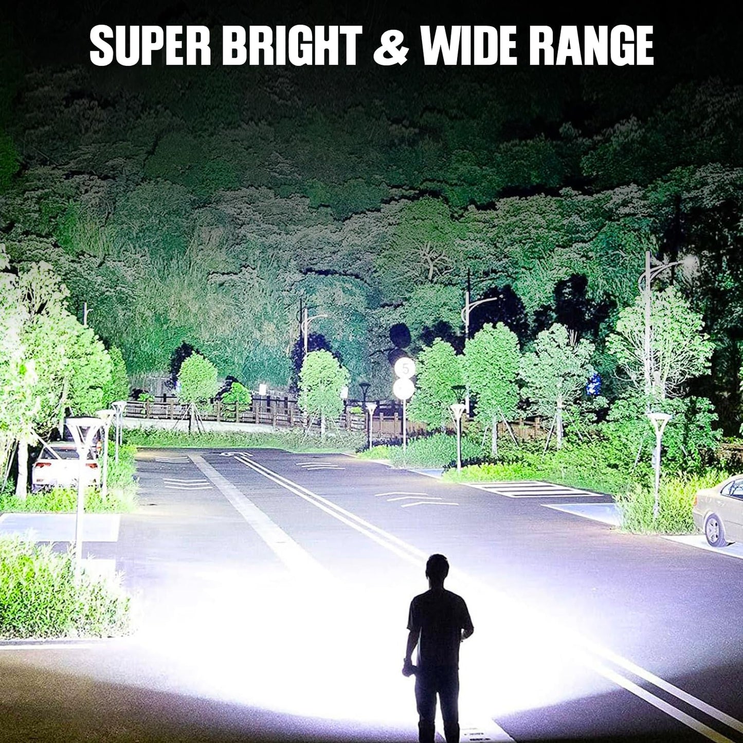 Flashlights LED High Lumens Rechargeable, High Lumen Super Bright Flashlight, USB Fast Charging High Powered Flash Light, Powerful IPX7 Waterproof Handheld Flashlights for Home,Camping(2 Pack)