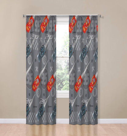 Jay Franco Disney Pixar Cars Lighnting Speed 84" Inch Drapes - Beautiful Room Décor & Easy Set Up, Bedding Features Lightning McQueen - Curtains Include 2 Tiebacks, 4 Piece Set
