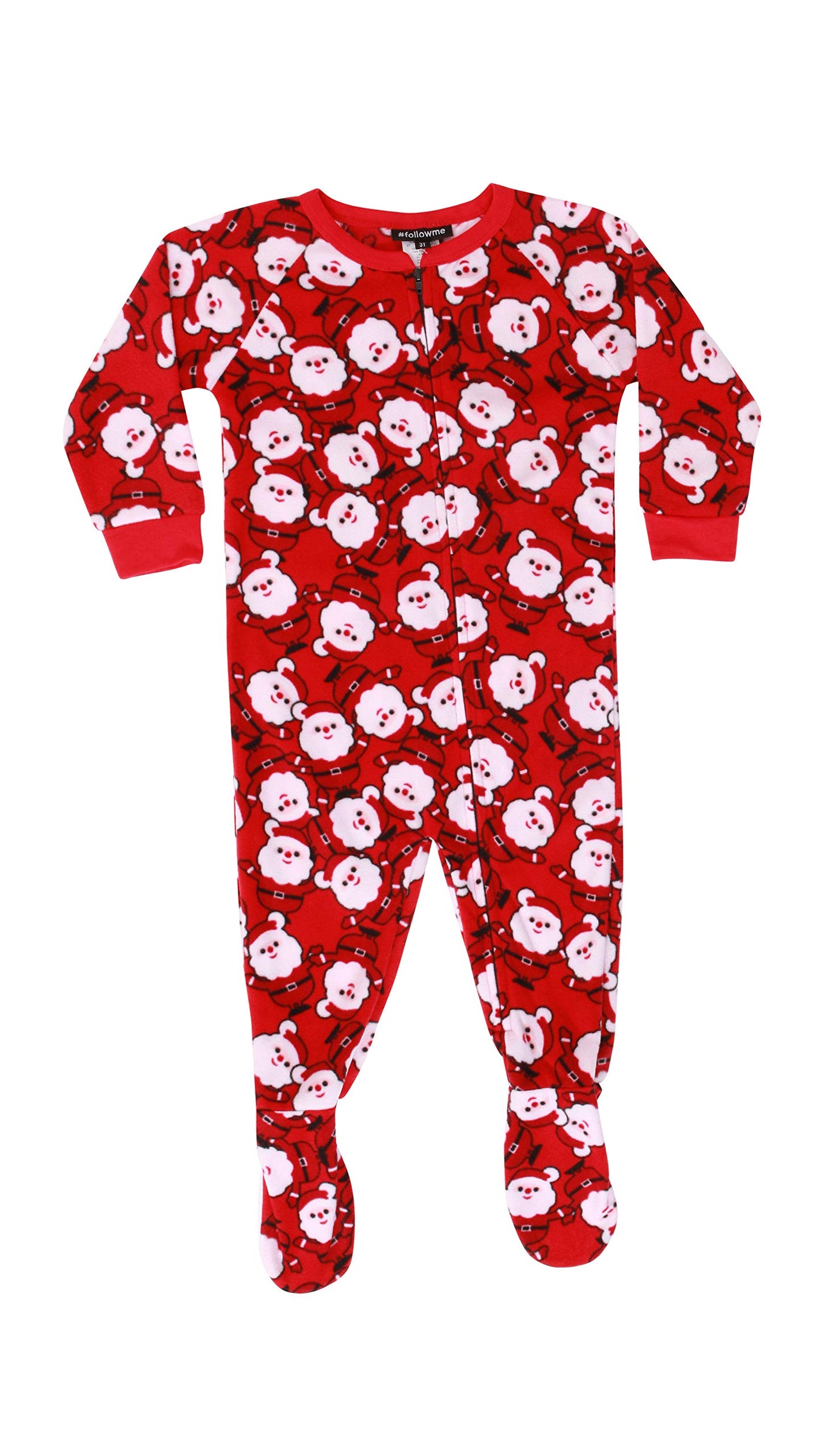 #followme Womens Microfleece Pajamas Set, Family Pajamas, Santa Squad, Large
