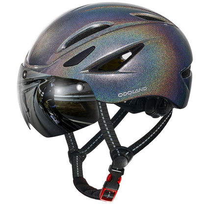 Odoland Adults Bike Helmet with Removable Magnetic Sun Visor, Adjustable Dial Fit Bicycle Cycling Helmet for Mountain Road Bike, Certified Lightweight MTB Ebike Helmet for Men Women, Giltter Galaxy