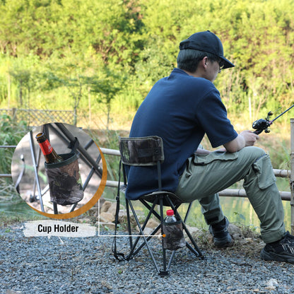 REDCAMP 2 Pack Tripod Hunting Chairs for Blinds, Folding Lightweight Portable Fishing Chair for Adults Hunting Stools with Backrest, Golf Chairs for Spectators, Camo