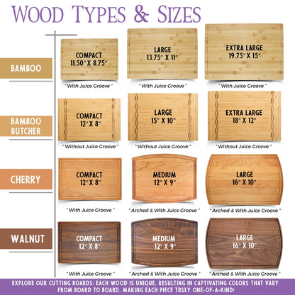 Personalized Cutting Board - Custom Engraved Wood Charcuterie Board - Customized Bridal Shower, Wedding, Engagement, Anniversary and Housewarming Gifts - Best Gift Idea for Couples, Parents, Family
