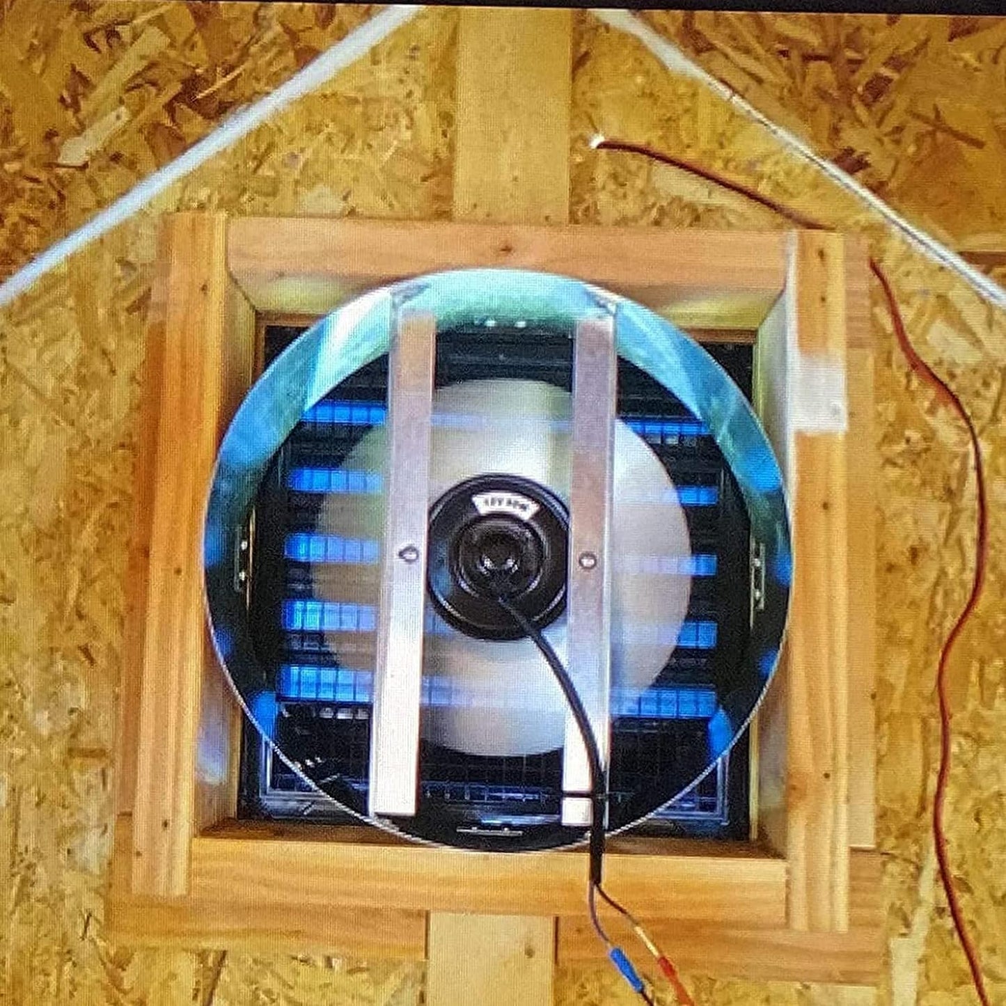 Amtrak Solar 12-Inch 50W Solar Attic Fan with Thermostat, Made in USA – Quiet Gable Vent Fan for Attic, Garage, Shed, Greenhouse – Plug and Play Cooling, Reduces Heat and Moisture