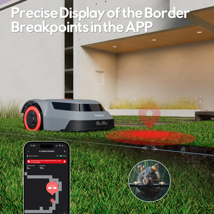 Redkey MGC1000 Robot Lawn Mower with 590ft Boundary Wires for 0.25 Acre (1/4 Acre), 45% Slope, 70Mins Runtime, Auto Recharge, Automatic Robotic Lawn Mower w/Precise Location & Breakpoint Detection