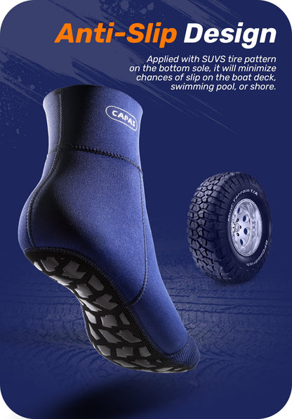 CAPAS 2mm Neoprene Sand Socks, Beach Volleyball Sand Proof Outdoor Wetsuit Diving Water Socks Keep Warm for Men Women