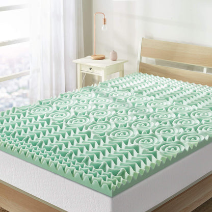 Mellow 1.5 Inch 5-Zone Memory Foam Mattress Topper, Calming Aloe Infusion, Dorm Essentials, Full