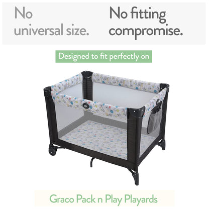 Pack and Play Sheets Fitted – Compatible with Graco Pack n Play Playard Crib and Other 27 x 39 Inch Playpen Mattress – Snuggly Soft 100% Jersey Cotton – Light + Dark Grey – 2 Pack