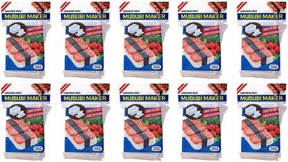 JapanBargain 3186, Japanese Musubi Maker Musubi Mold Hawaii Canned Meat Sushi Press Rice Ball Mold, BPA Free Non Stick, Made in Japan, Pack of 10