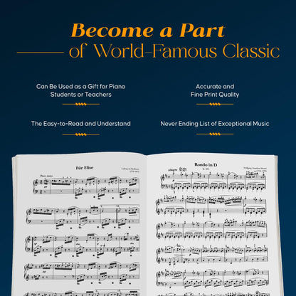 Library of Piano Classics | Collection of Famous Classical Piano Pieces | Piano Solo Sheet Music Book for Intermediate to Advanced Players | Timeless Repertoire Songbook
