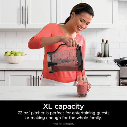 Ninja Professional Blender 1000W, Total Crushing Technology- Smoothies, Ice Crushing & Frozen Fruit, Full-Size Countertop Blender, 72-oz. Pitcher, Black & Grey, BL610