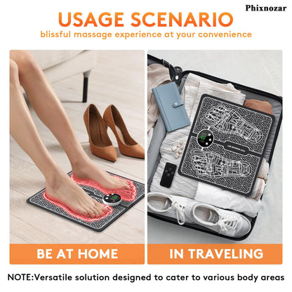 Phixnozar Transcutaneous Electronic Nerve Stimulator, EMS Foot Massager for Muscle Relaxation, LCD Display Screen,Back & Legs Massager