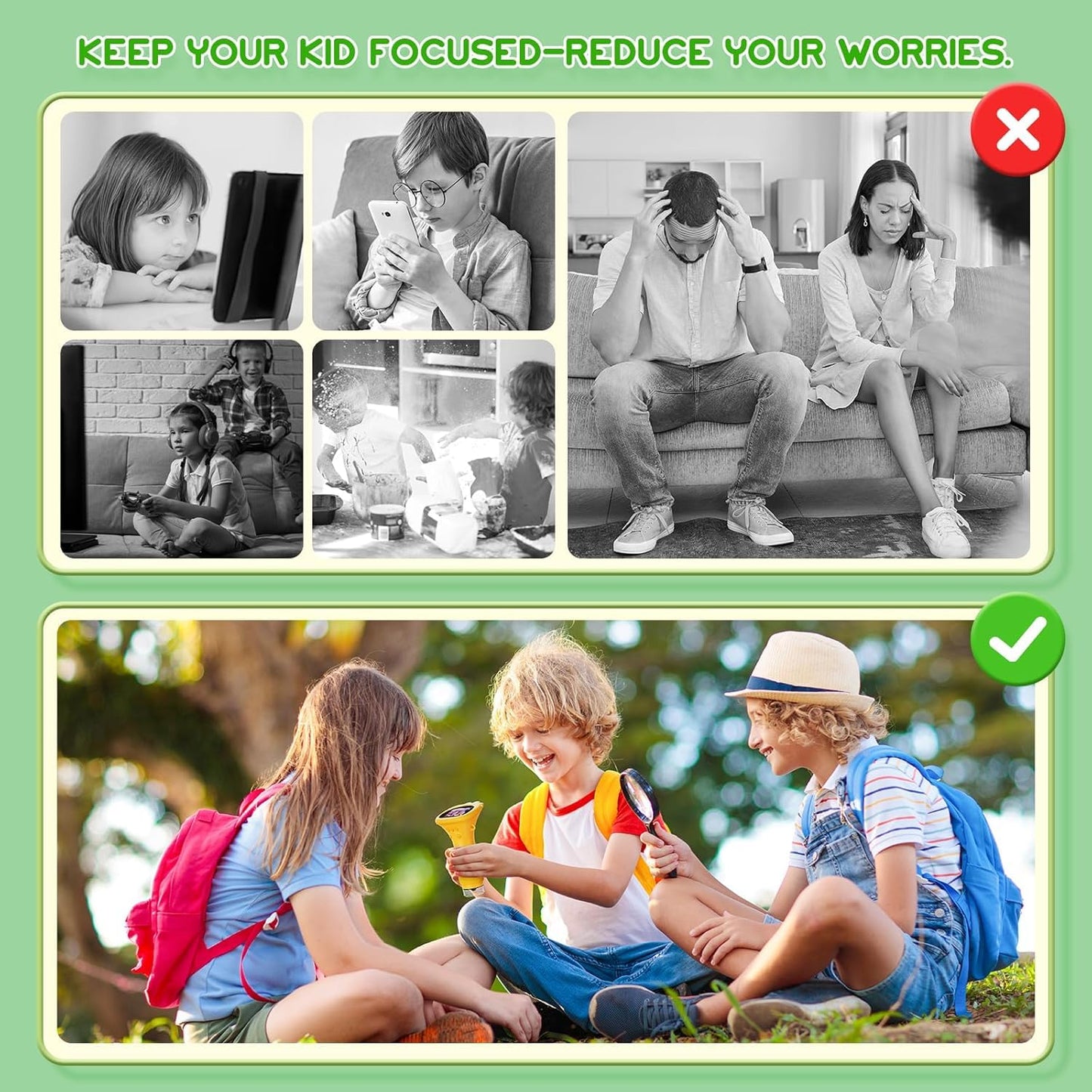 Kids Microscope Pocket Microscope - Ashfly 1000X Portable Microscope for Kid, Photo & Video Mini Microscopes Gifts, 2'' Digital Screen Microscopes for 3-10 Age Years Old Boys Girls Toys