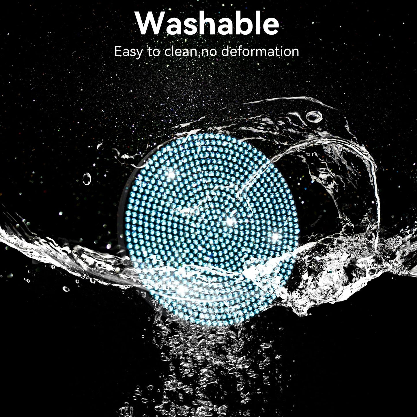 SINGARO Bling Cup Holder Coasters for Car, 2PCS Universal Non-Slip Cup Holder, Embedded Decorative Coasters, Shiny Crystal Car Interior Accessories Gifts for Women (Sky Blue)