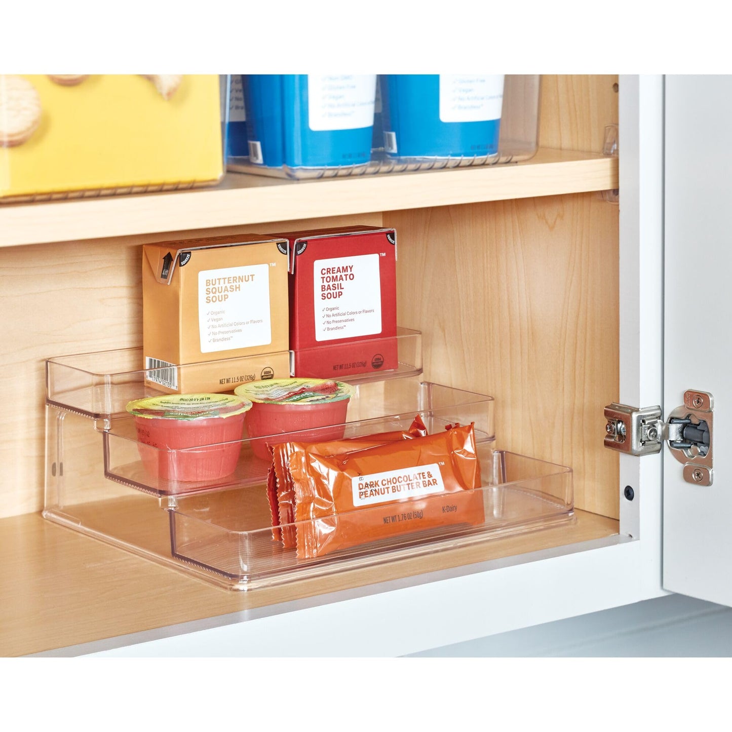 iDesign 3-Tier Spice Rack Organizer for Cabinets, Pantry or Countertop - Clear - Made in USA