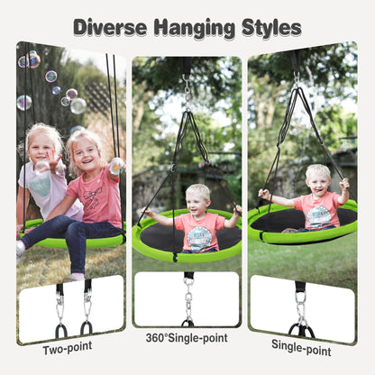 RedSwing 40" Flying Saucer Tree Swing for Kids Outdoor, Large Round Tire Swings for Trees and Swingset, Strong Heavy Duty for Outside Playground, 500LBS Weight Capacity, Green