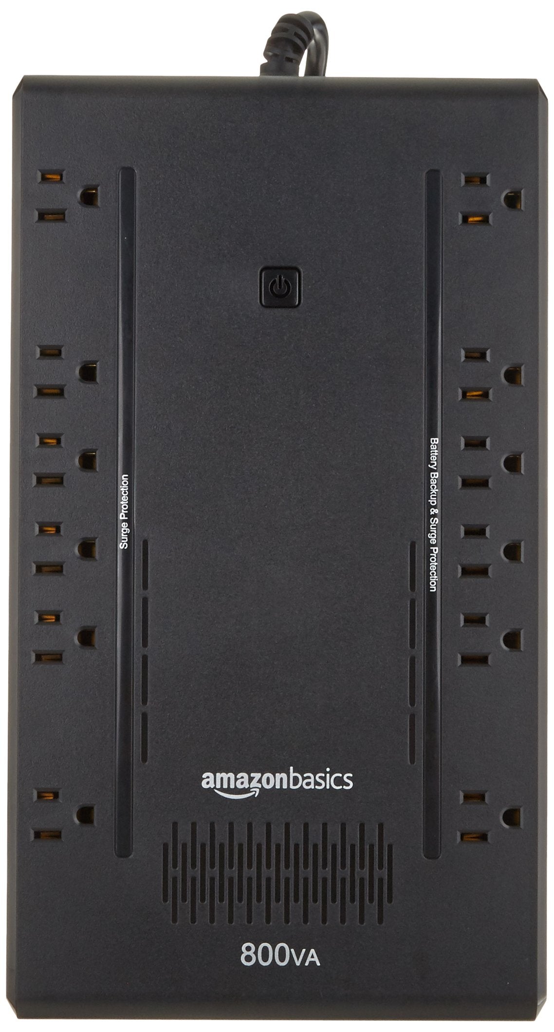 Amazon Basics UPS Battery Backup & Surge Protector 800VA/450W, 12 Outlets, Standby Uninterruptible Power Supply, for Power Outage Protection, Compact, Black