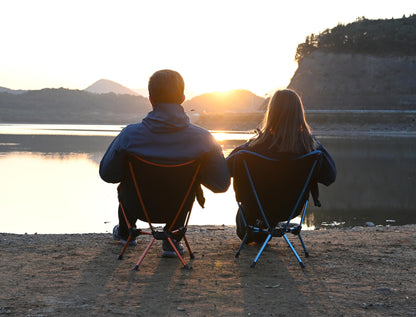 MARCHWAY Lightweight Folding Camping Chair, Portable Foldable Compact for Outdoor Camp, Travel, Beach, Picnic, Festival, Hiking, Backpacking, Supports 330Lbs (Orange)
