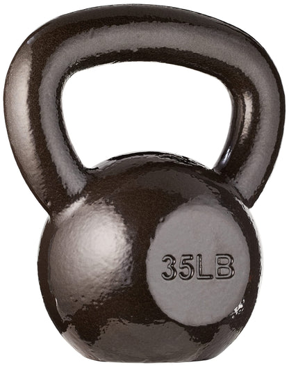 Amazon Basics Cast Iron Kettlebell, 35 pound, Black