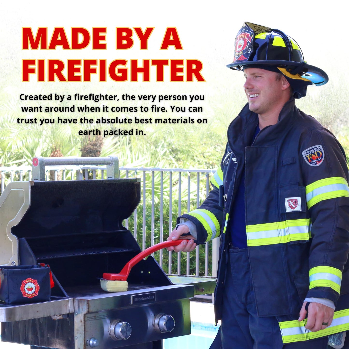 Grill Rescue BBQ Replaceable Cleaning Head, Bristle Free - Durable and Unique Grill Tools for Cast Iron or Stainless-Steel Grates, Barbecue Cleaner