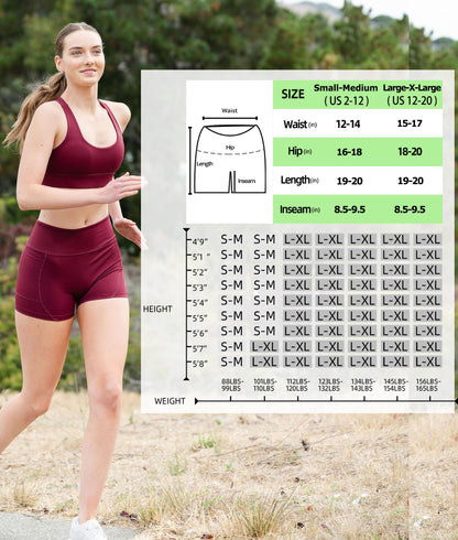 NEW YOUNG Biker Shorts Women with Pockets-5"/8" High Waisted Tummy Control Workout Gym Running Yoga Shorts