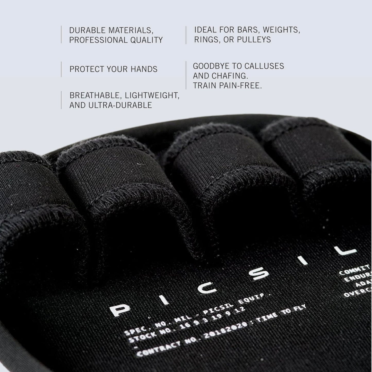 PICSIL - Fitness Grips Pads | Alternative to Gym Gloves | Strong Neoprene Grip for Weightlifting & Cross Training | Suitable for Men & Women | Design for Dumbbells and Pull Ups | One Size | Army
