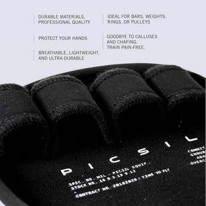 PICSIL - Fitness Grips Pads | Alternative to Gym Gloves | Strong Neoprene Grip for Weightlifting & Cross Training | Suitable for Men & Women | Design for Dumbbells and Pull Ups | One Size | Army