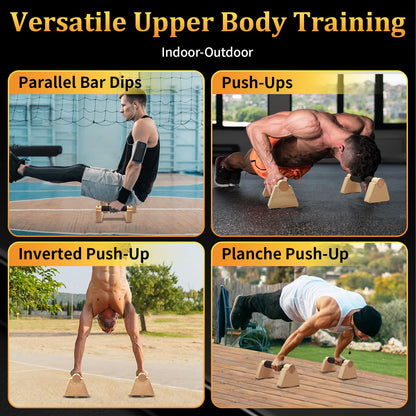 Parallettes Bars - Wooden Calisthenics Equipment for Handstand Training, Push Up Bars & Calisthenics Bar - Handstand Bars and Pushup Handles for Men