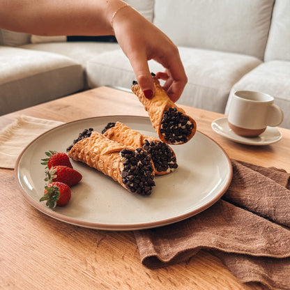 Mora Ceramic Dinner Plates Set of 6, 10 inch Dish Set - Microwave, Oven, and Dishwasher Safe, Scratch Resistant, Modern Rustic Dinnerware- Kitchen Porcelain Serving Dishes - Earl Grey