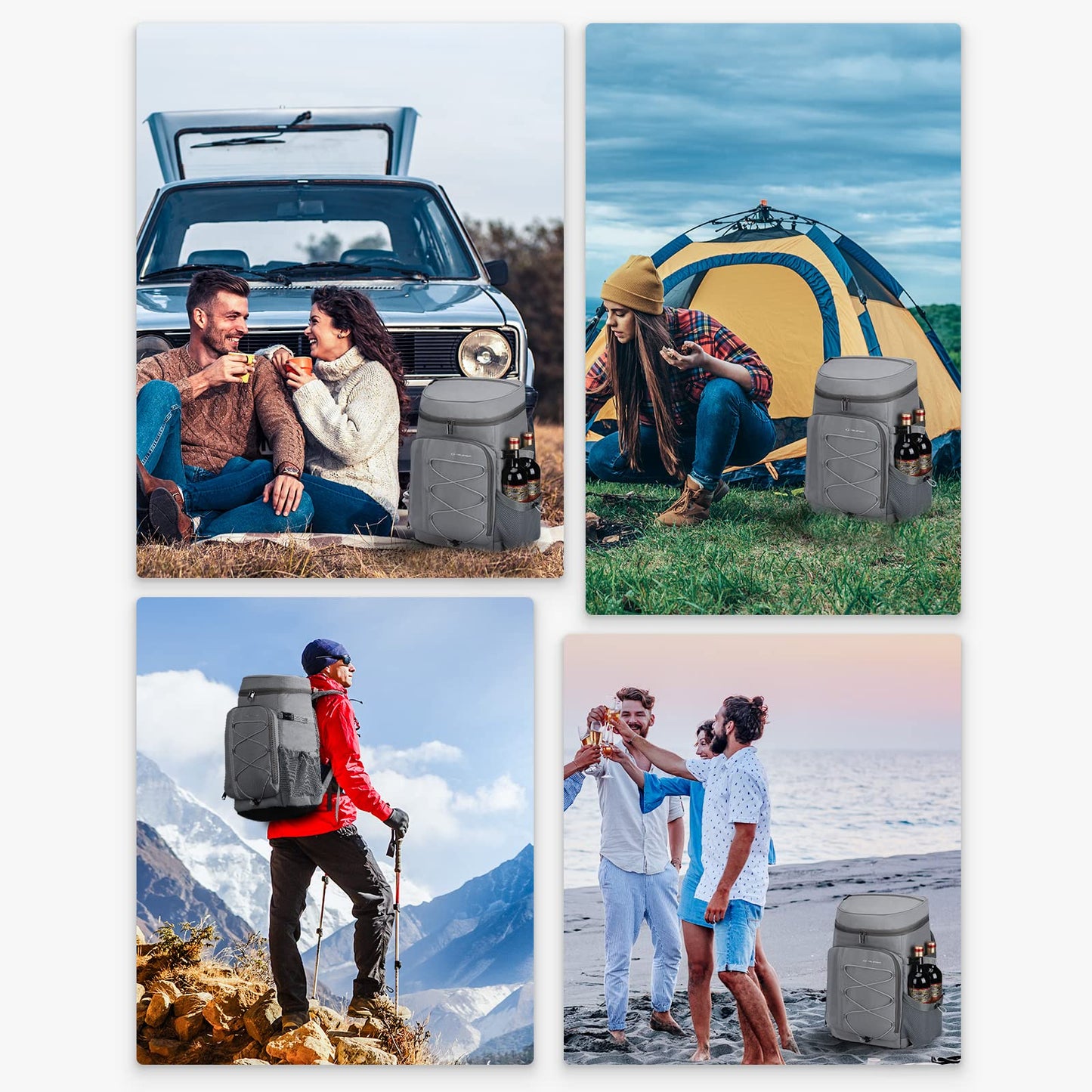 Maelstrom 35 Can Backpack Cooler Leakproof,Insulated Soft Cooler Bag,Beach / Camping Cooler,Ice Chest Backpack for Travel, Grocery Shopping,Kayaking,Fishing,Hiking,Grey