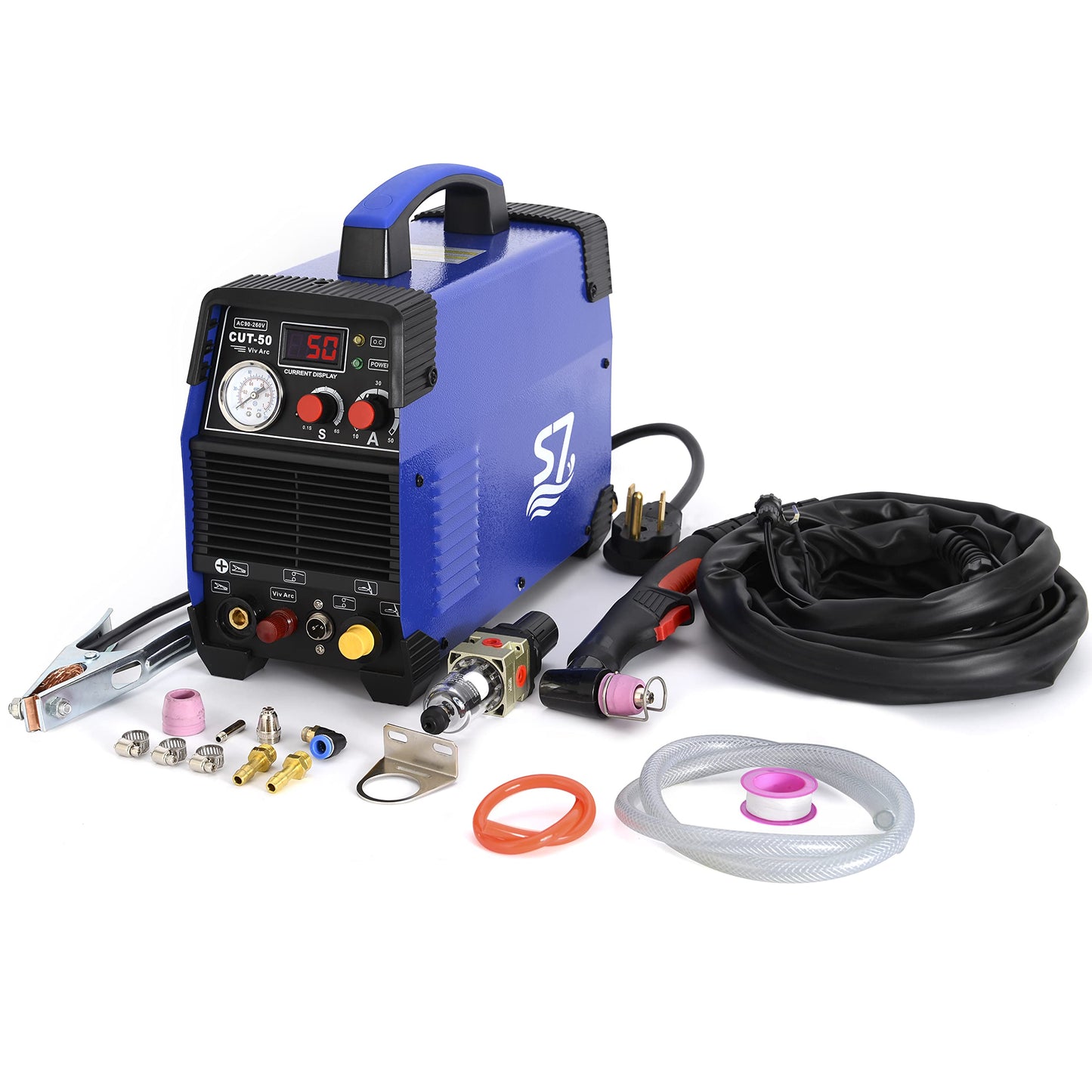 Plasma Cutter, 110/220V 1/2 Inch Clean Cut 3/4 Inch Max Cut with LED Display, Pilot Arc, Air Sensor, Post Flow