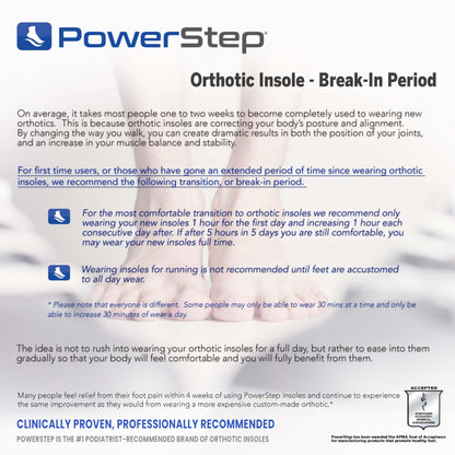 PowerStep Pinnacle Insoles - Orthotics for Plantar Fasciitis Relief – Made in USA Orthotic Insoles for Arch Support with Moderate Pronation - #1 Podiatrist Recommended (M 6-6.5 W 8-8.5)