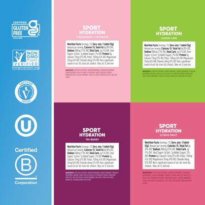 Nuun Sport Electrolyte Tablets for Proactive Hydration, Mixed Flavors, 4 Pack (40 Servings)