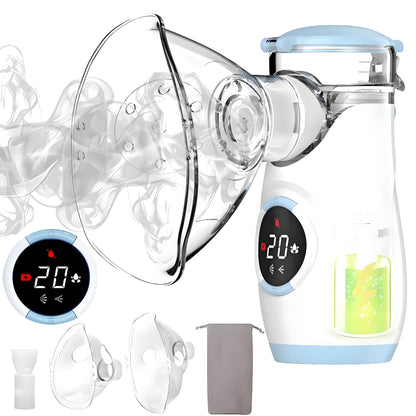 Mesh Nebulizer, Portable Nebulizer with Intuitive LED Interface and Auto-Cleaning, Handheld Nebulizer for Adults Kids