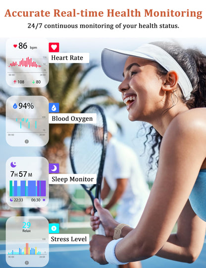 LODIMEKE Smart Watch, Alexa Built-in, Answer/Make Calls 44mm Smartwatch Women Men, 1.83" Sports Watch IP68 Waterproof, Heart Rate SpO2 Sleep Stress Monitor, Step Counter Watch for Android & iOS Phone