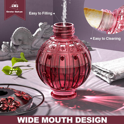 Glass Hummingbird Feeder for Outdoors Hanging, 26Oz Bird Nectar Feeder with Perch & 5 Flower Feeding Ports, Leak Proof for Outside Garden Decor Backyard, Gifts for Women Mom, Red