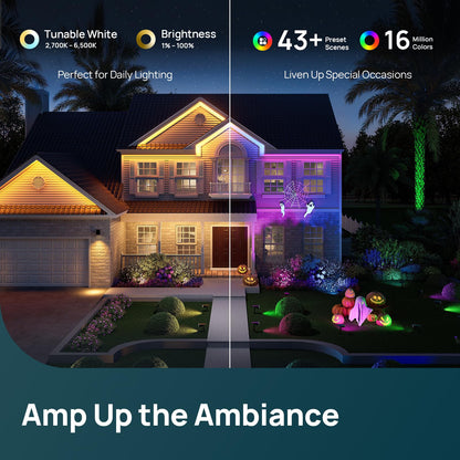 Linkind Smart Solar Spot Lights Outdoor SL5C, Solar Spotlight Waterproof Color Changing APP/Voice Control Landscape Lighting, IP67 Outdoor Lights for Yard, Garden, Pathway(8 Pack)