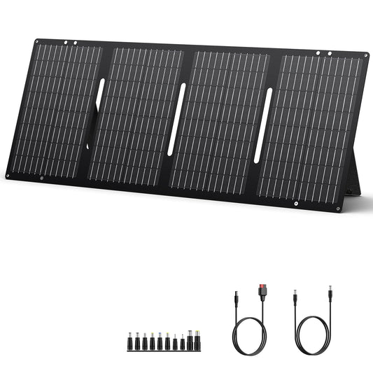 Portable Solar Panel 60W Foldable Solar Charger with DC/USB C/USB A Output DC Cable for Solar Power Station Power Bank Phone Laptop Outdoor Camping RV Road Trip