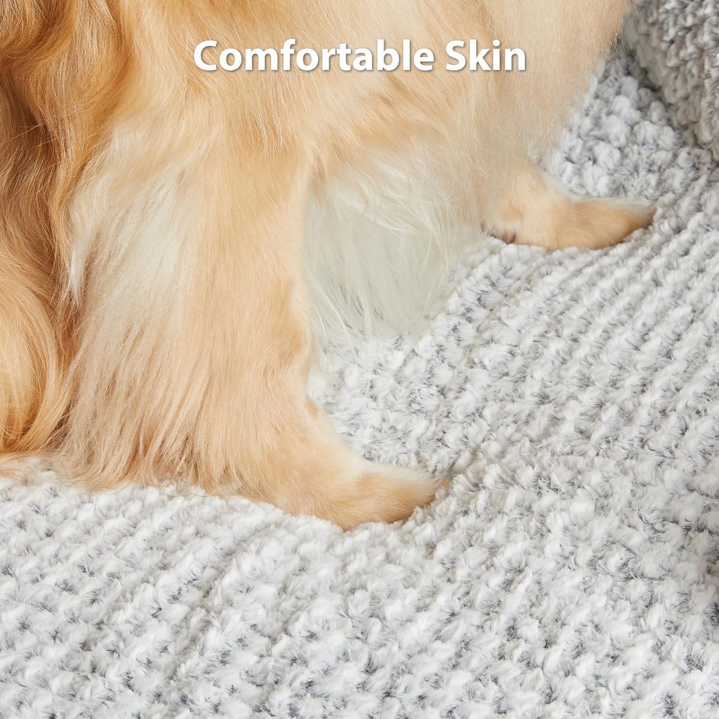 LEXTRO Orthopedic Dog Beds for Large Dogs,Waterproof Dog Bed, Egg Crate Foam Bed for Large Dogs, Big Pet Bed with Washable Removable Waterproof Pillow Cover and Anti-Slip Bottom, Grey