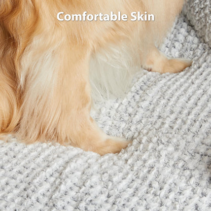 LEXTRO Orthopedic Dog Beds for Large Dogs,Waterproof Dog Bed, Egg Crate Foam Bed for Large Dogs, Big Pet Bed with Washable Removable Waterproof Pillow Cover and Anti-Slip Bottom, Grey