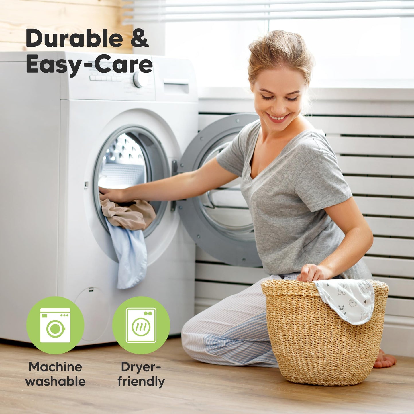 KeaBabies 2-Pack Organic Crib Sheets for Boys, Girls - 52x28 Fitted Crib Mattress Sheet Neutral, Breathable Jersey Cotton Cover for Baby Bed, Toddler Mattress, Soft & Cute Prints (Soft White)