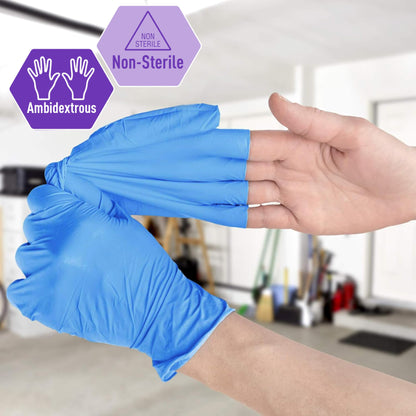 MED PRIDE Disposable Medical Vinyl Exam Gloves Single Use Nitrile-Vinyl Blend Exam Gloves, Large 100 - Powder Free, Latex Free & Rubber Free - Single Use Non-Sterile Protective Gloves